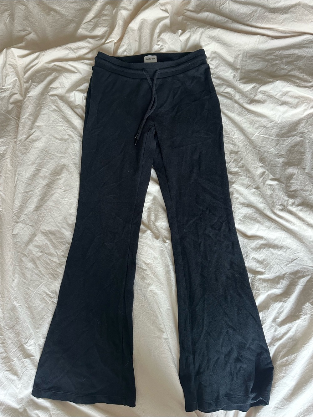 Sunday Best Black Boot Cut Drawstring Pants